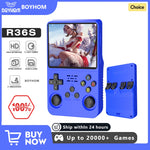 BOYHOM Open Source R36S Retro Handheld Game Console Linux System 3.5 Inch IPS Screen Portable Pocket Video Player 64GB Game gift