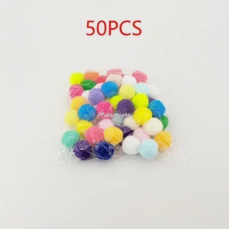 Interactive Launch Training Cat Toys Creative Kittens Mini Pompoms Games Stretch Plush Ball Toys Cat Supplies Pet Accessories