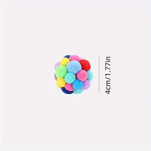 1/3PCS Cat Toys Cat Plush Ball Toy Pet Elastic Bell Ball Self Hi Ball Playing Cat Colorful Woolen Ball