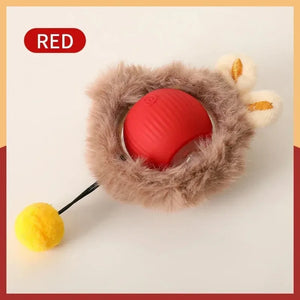 LEMEENQ Cat Interactive Ball Toy Auto Rolling Ball with Tail Rechargeable Smart Pet Interactive Toy Intelligent Mouse for Cat